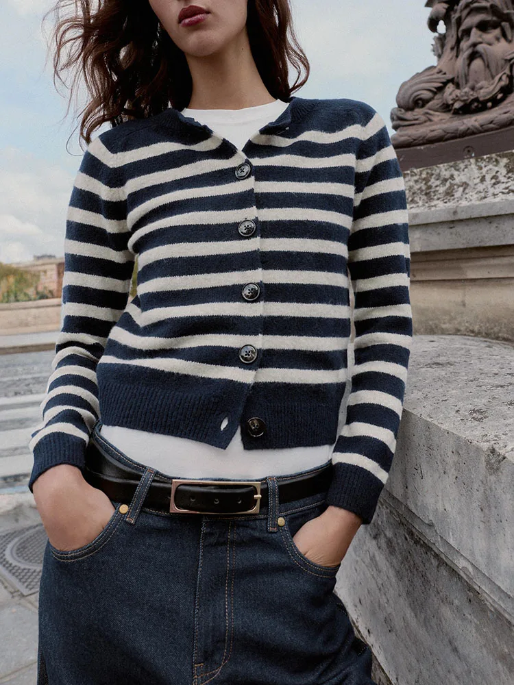 

Вязаное джато в полоску Sweet Sli, Новое поступление, зима 2022, женское модное повседневное длинное пальто-пуловер Све, круглый Ne