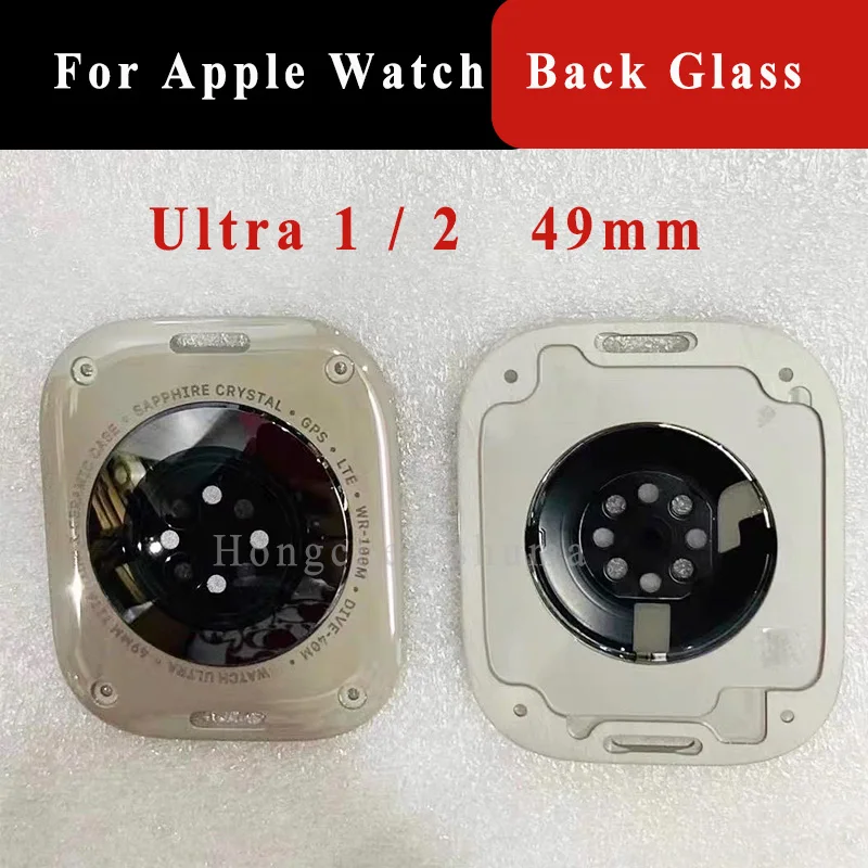 For Apple Watch Ultra 1 2 49mm Back Glass Cover No Sensor Rear Housing Glass Cover Case Replacement Repair Parts