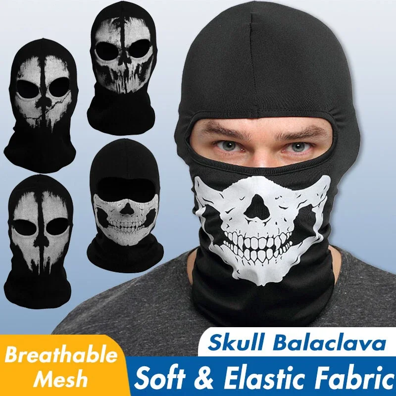 Outdoor Sports Bike Bicycle Skateboard Motorcycle Ghost Ski Riding Hat Protect Full Face Cycling Skull Face Masks Balaclava