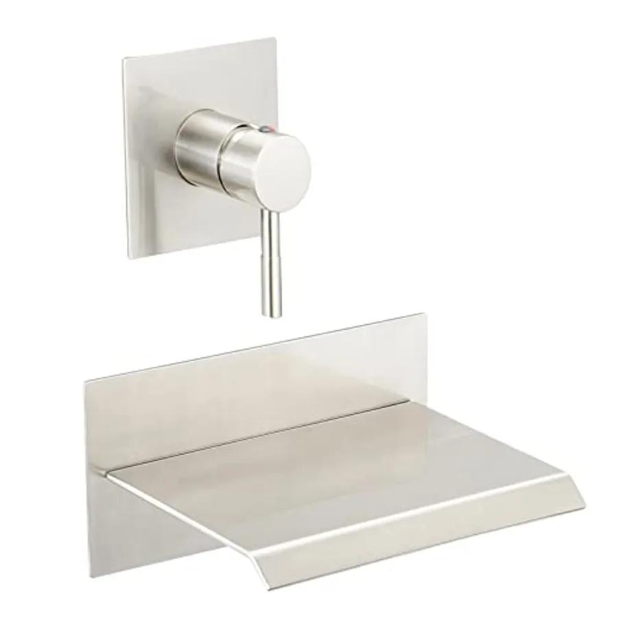 

Bathtub Faucet Waterfall Bathtub Faucet Wall Mounted Tub Spout Bathroom Tub Filler One Handle Shower Kit Rough-in Valve