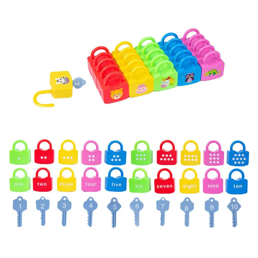 Toddlers Keys and Locks Set Padlock Keys Montessori Thinking Unlock Toys