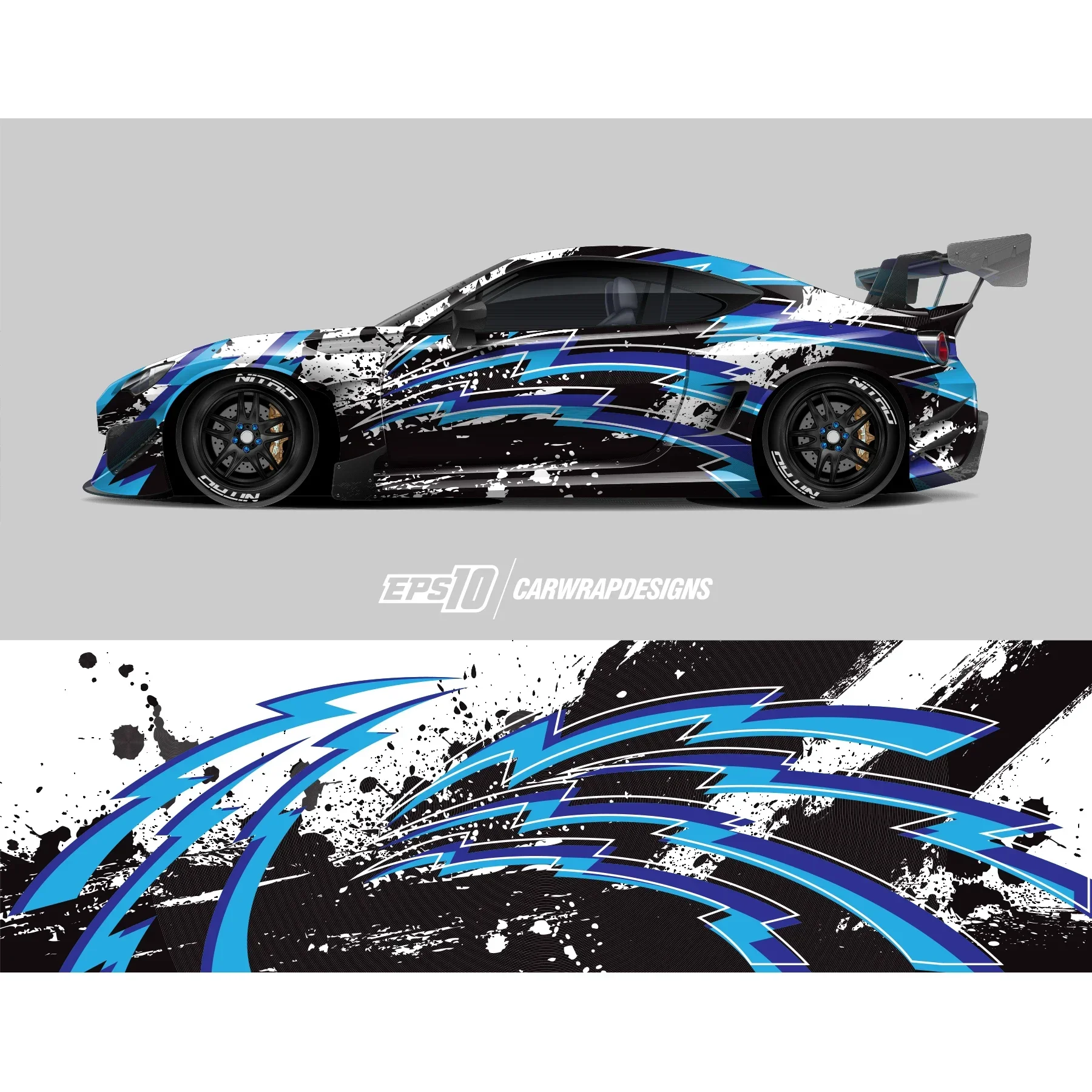 

Blue Lightning Car Full Wrap Sticker Car Decal Decorative Cut Body Racing Graphic Decal Vinyl Wrap Modern Design Red Retro
