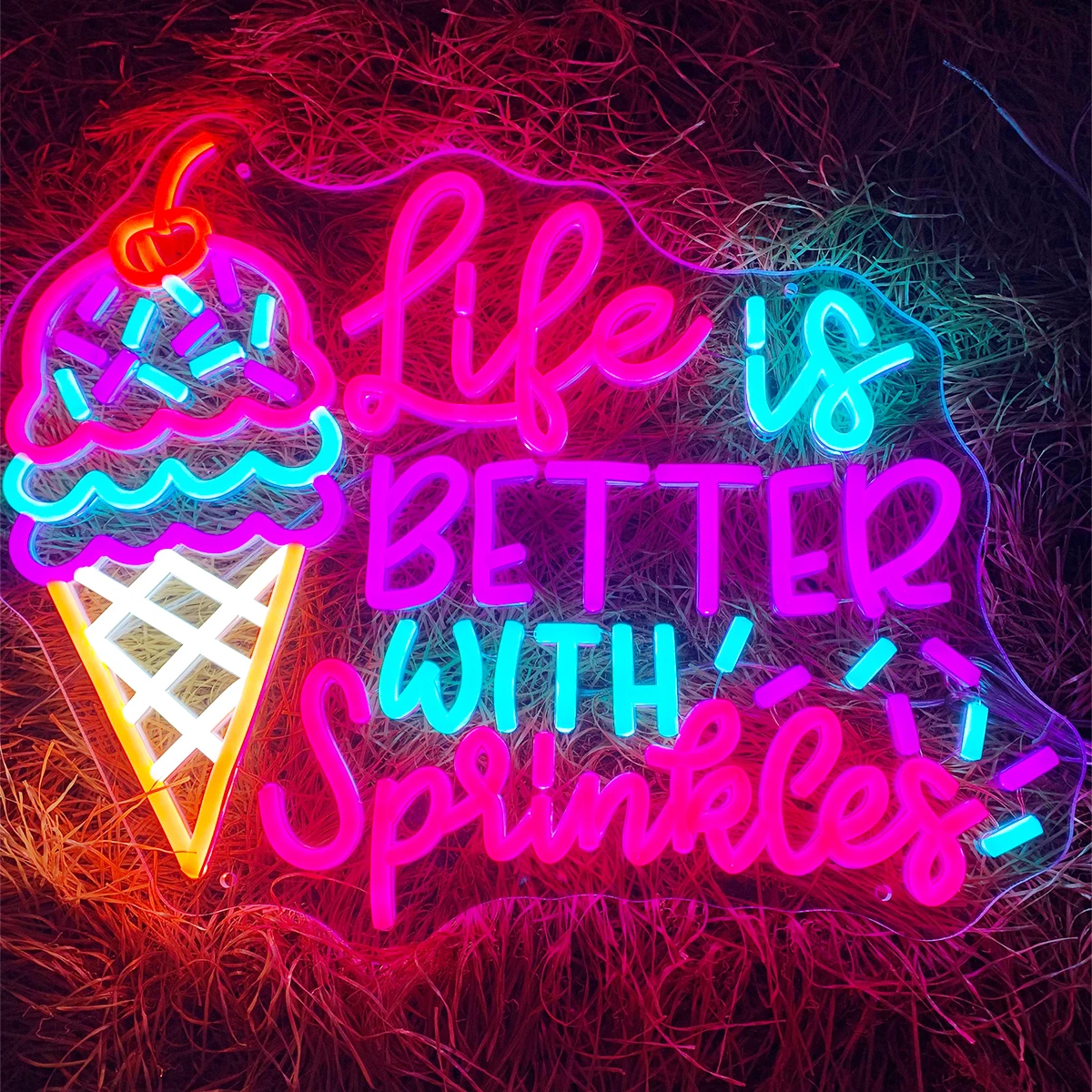 

Ice cream shape neon lights apply to ice cream truck shop restaurant dessert shop decoration neon lights to create an atmosphere