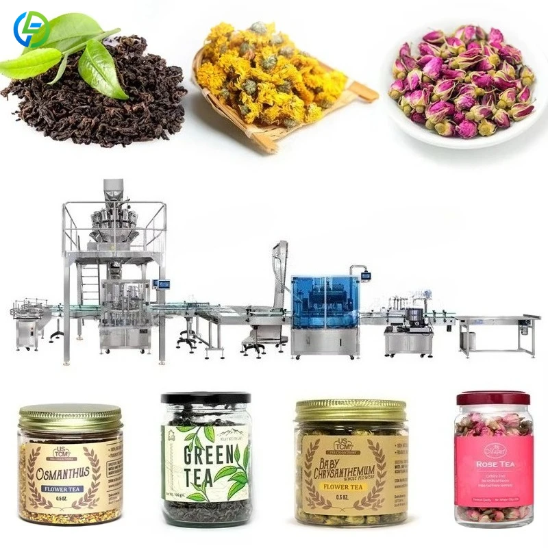 Automatic Candy Filling Capping Labeling Production Line Granule Bottle Packaging Line for Nuts Coffee Beans Snacks Customized