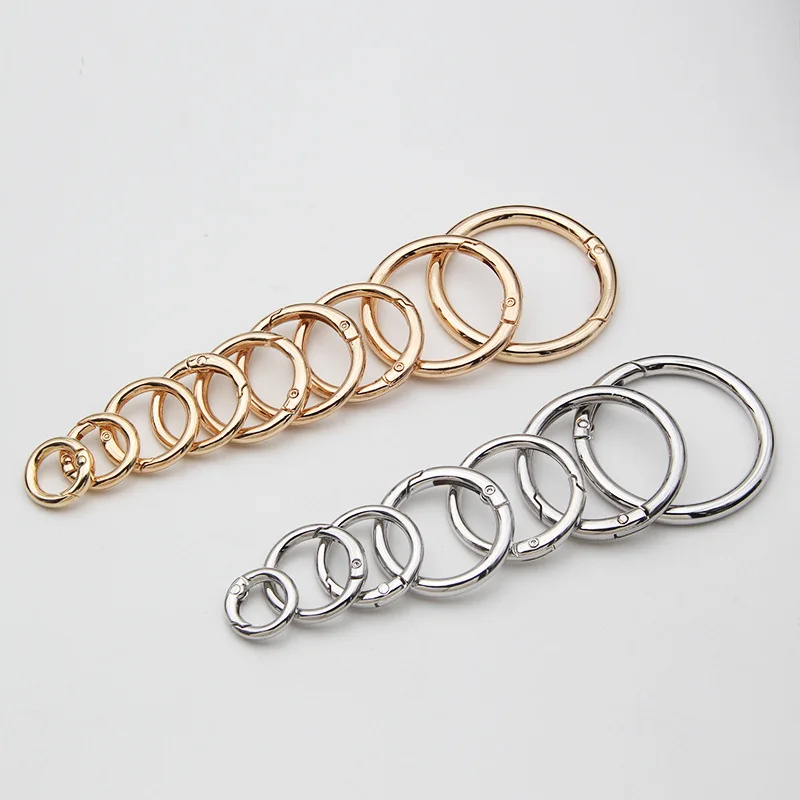 30/10 Stück Metall O-Ring Federverschlüsse für DIY-Schmuck, Öffnbare Runde Karabiner, Schlüsselanhänger, Taschenhaken, Hundeketten-Verschlüsse, Verbinder – Detail 5