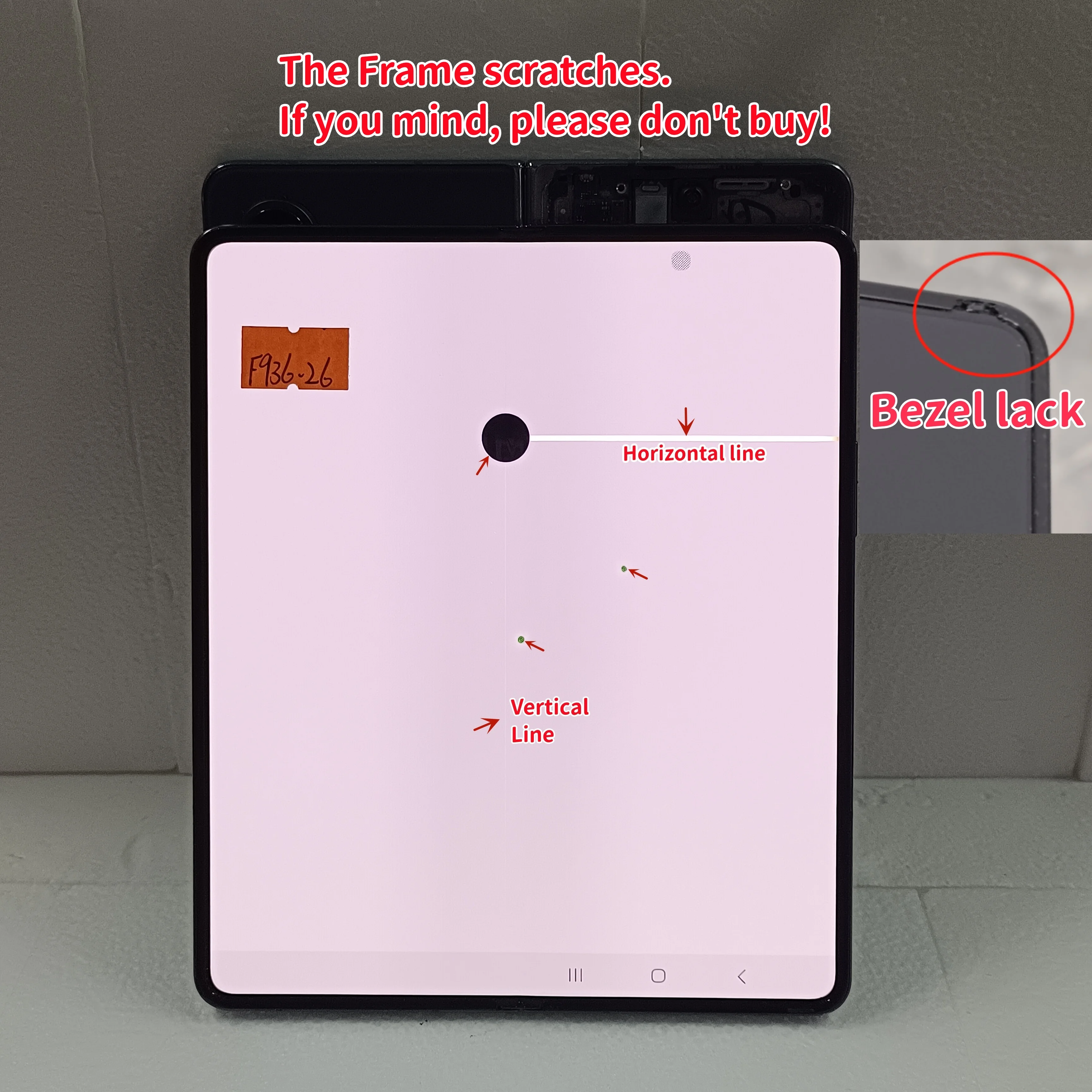 100% Work For Samsung Z Fold 4 Display Super AMOLED F936U F936B/DS Display Z Fold4 Inner LCD defect Screen digitizer Assembly