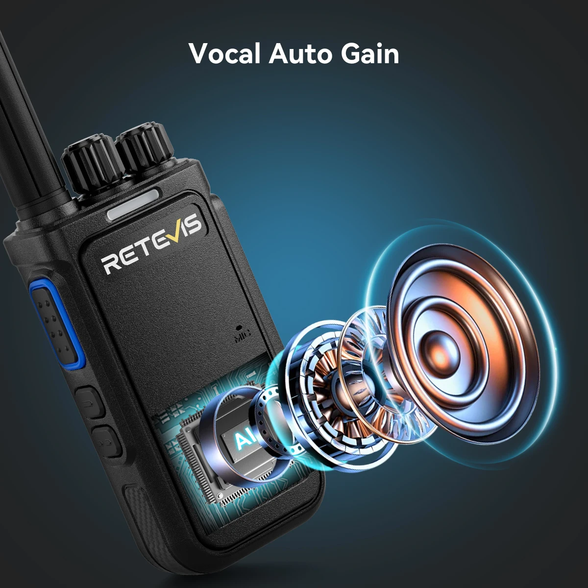 Retevis MateTalk B64 Walkie Talkie PMR Tragbares Funkgerät Rauschunterdrückung Langlebiges VOX TypeC Mehrsprachiges Radio für die Fabrik – Detail 12