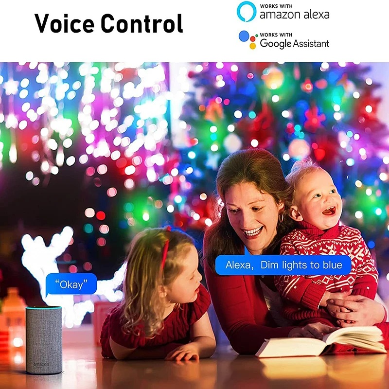 Tuya WiFi Smart Fairy Lights Outdoor Waterproof RGB String Lights USB APP Control Music Garland Lights With Alexa Google Home