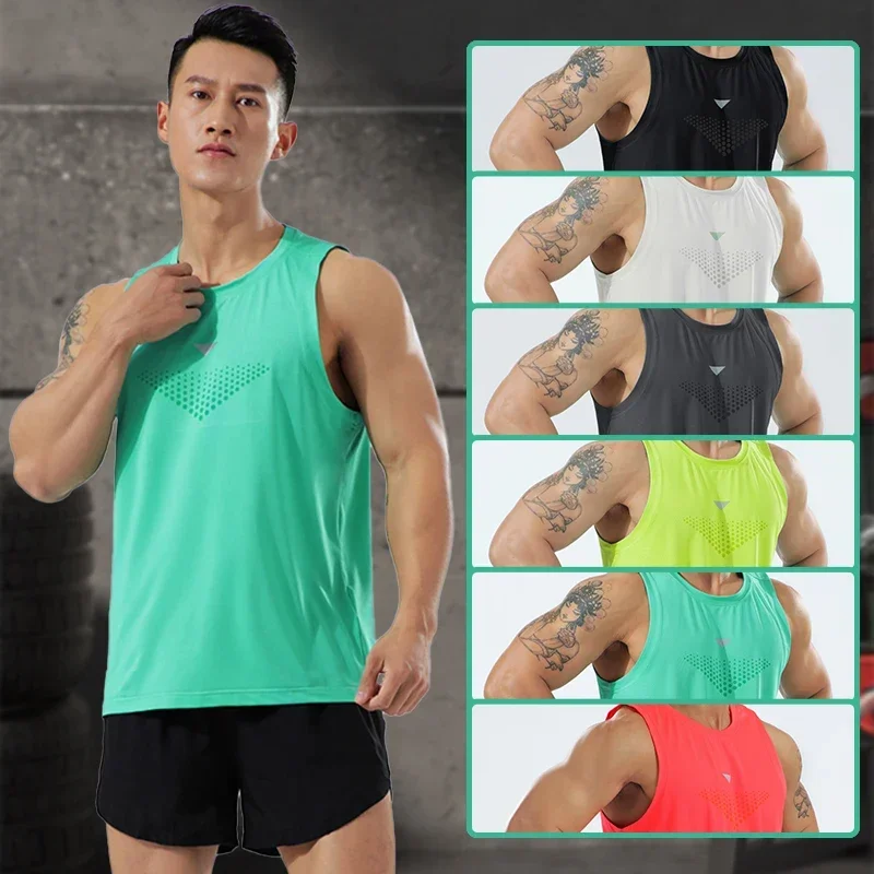 Man Runner Vest Training Bodybuilding Men Sleeveless T-shirts Fitness Clothes Male Sportswear Gym Running Top Outdoor Clothing