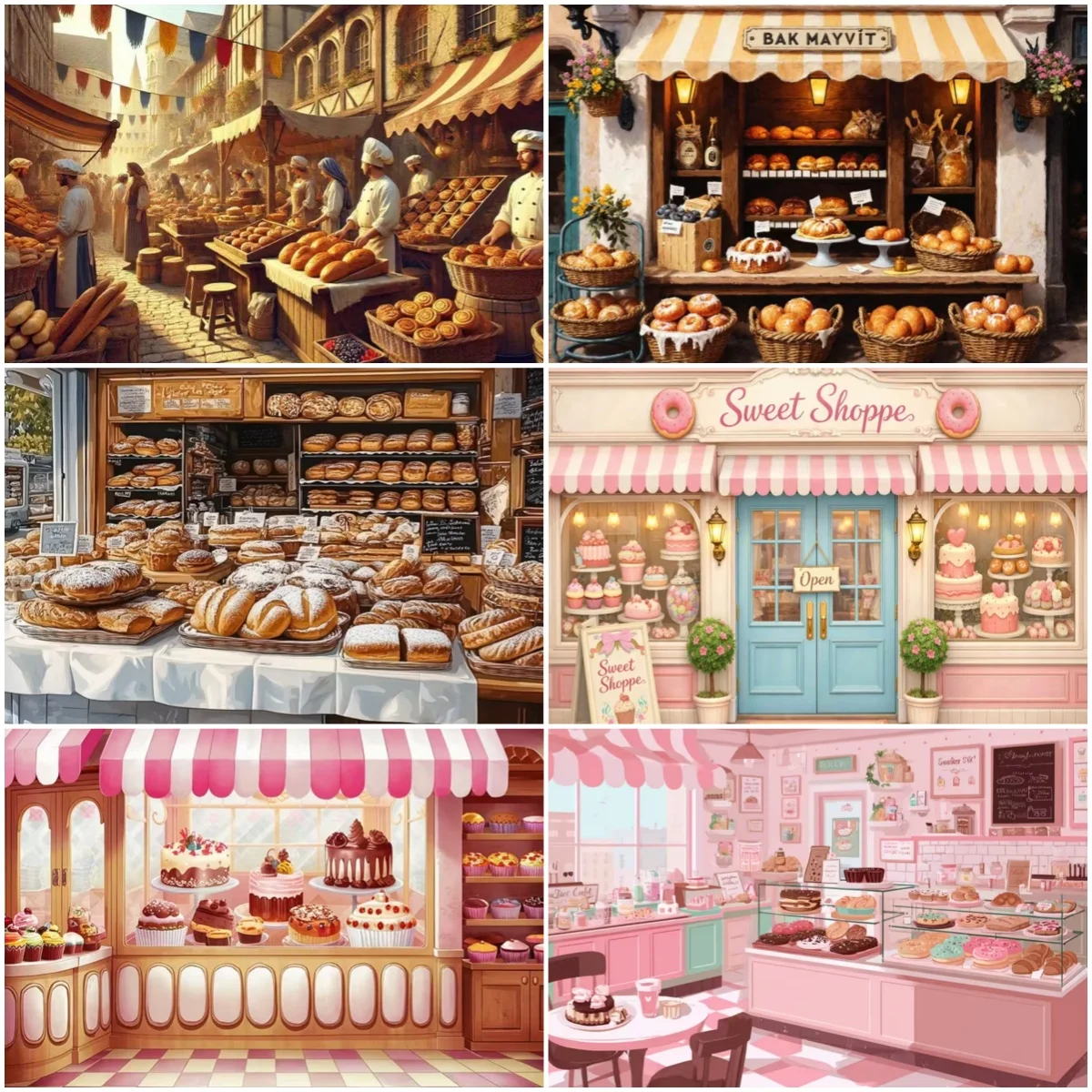 Kitchen Baking Background - Фон для фотосъемки: уличная кухня, выпечка,