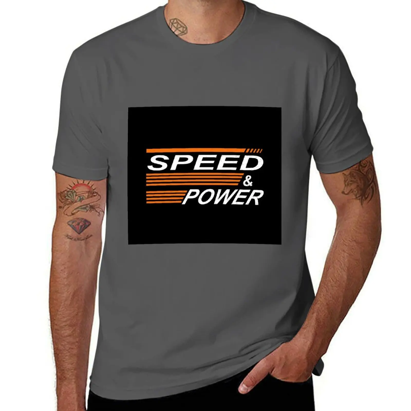 

POWER AND SPEED T-SHIRTS T-Shirt Art Pattern Printed Casual Top