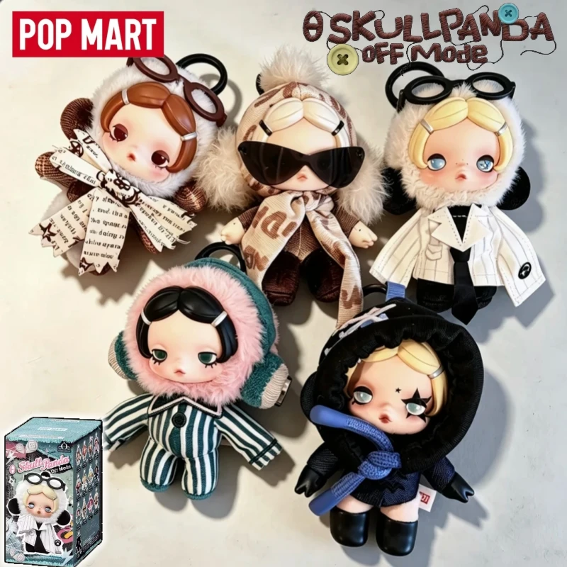 Original POP MART Skullpanda Off Mode Series Blind Box Plush Doll Pendant Ornament Cute Figure Trendy Collectible Birthday Gift