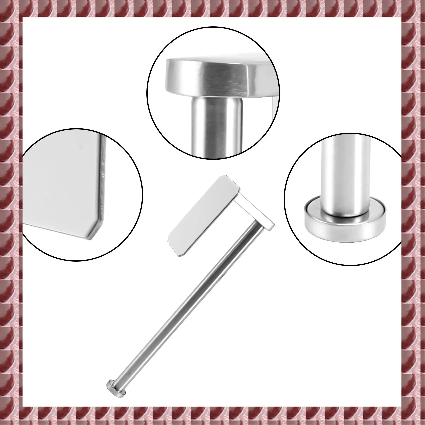 

A95G Kitchen Roll Paper Self Adhesive Wall Mount Toilet Paper Holder Stainless Steel Bathroom Tissue Towel Accessories Rack Hold