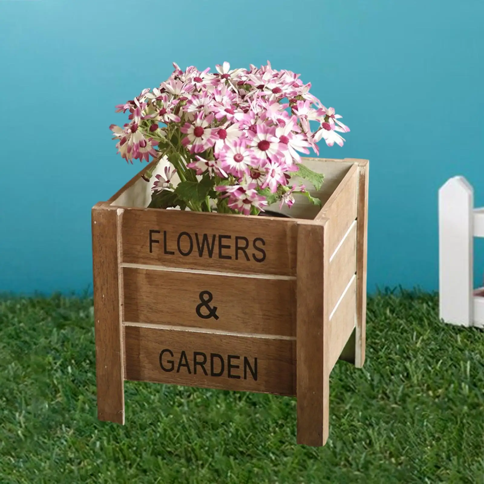 Wood Planter Box Removable Decorative Centerpiece Display Recycled Flowerpot Window Box for Indoor Balcony Patio Tabletop Garden