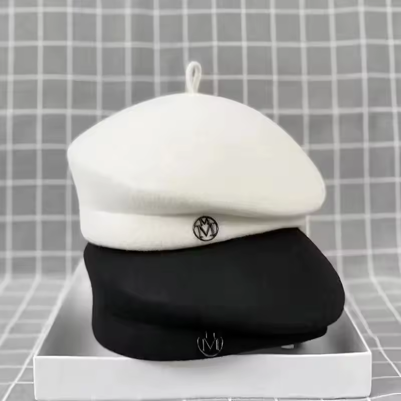 Classic Ladies Beret Hat Fancy Wool Felt Hat Warmer Winter Hat Cap White Black Women Fedora Hat Fascinator Pillbox Hat Formal - Image 4