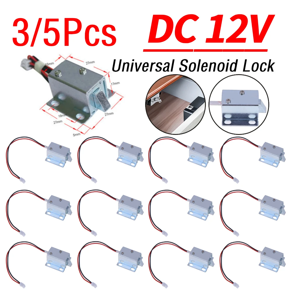 

3/5 шт. DC 5 В-6 В 12 В магнитный замок мини небольшого размера соленоид электромагнитный электронный шкафчик управления дверной замок ящика шкафа