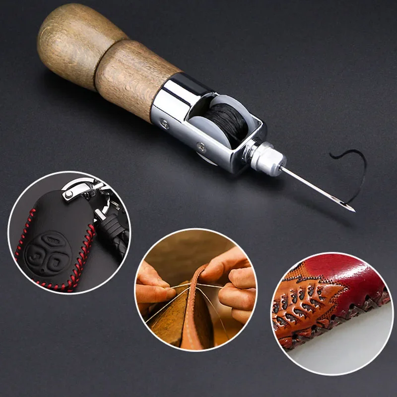 

Leather Sewing Machine Manual DIY Leather Carving Suture Tool Bag Wax Thread Hand Sewing Device Canvas Cone Needle