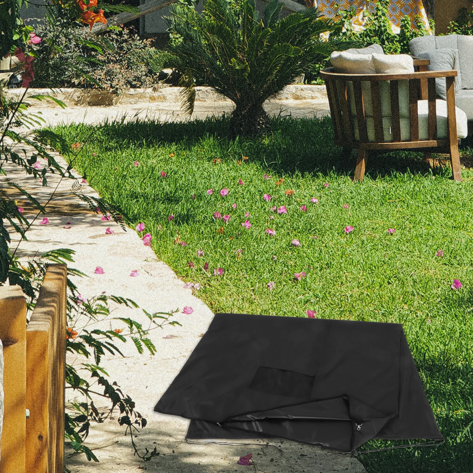 

Large Lawn Tractor Leaf Collection Bag Foldable Durable Oxford Cloth Waterproof for Yard Cleanup Garden Tool Storage