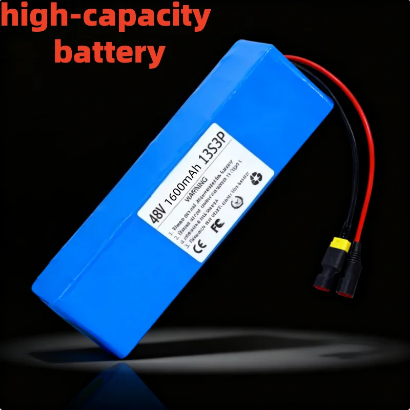 

Replacement 48V 16Ah Lithium Battery Pack 13S3P with 54.6V Charger XT60 Connector for Electric Bike Bafang Drone DIY