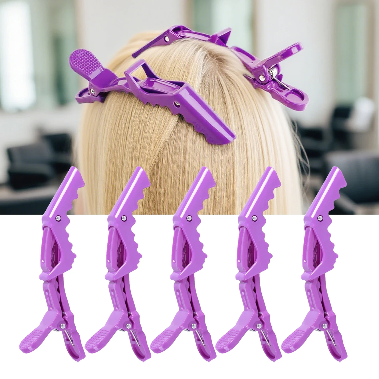 

5 шт., заколка для волос из кожи аллигатора, пластиковая нескользящая заколка для волос, зажим для волос, парикмахерские аксессуары для укладки для женщин и мужчин