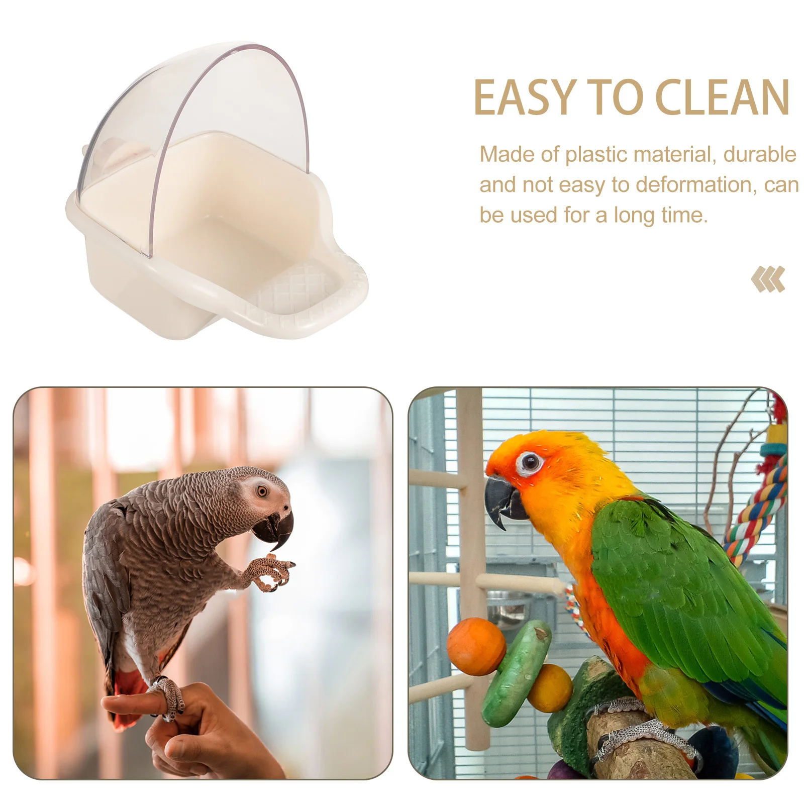 

Bird Feeder Bowl Sturdy Plastic Cage Food Container Easy to Install Anti Spill Design for Parrots Parakeets Small Bird Cage Use
