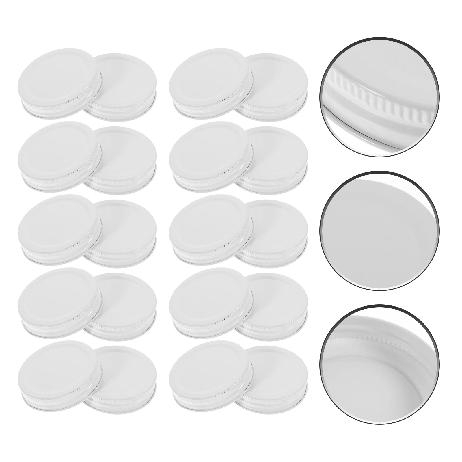 

20Pcs Tinplate Mason Jar Lids Wide Mouth Covers Leak-Proof Storage Caps Canning Jars