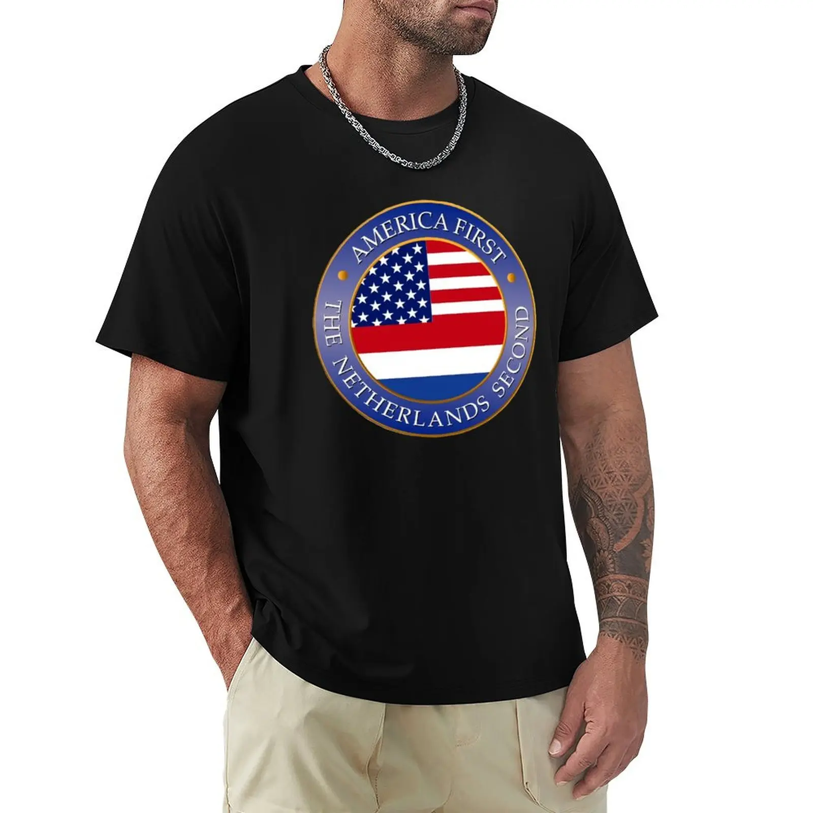 America first Netherlands second T-Shirt Moisture Wicking Athletic T-Shirt