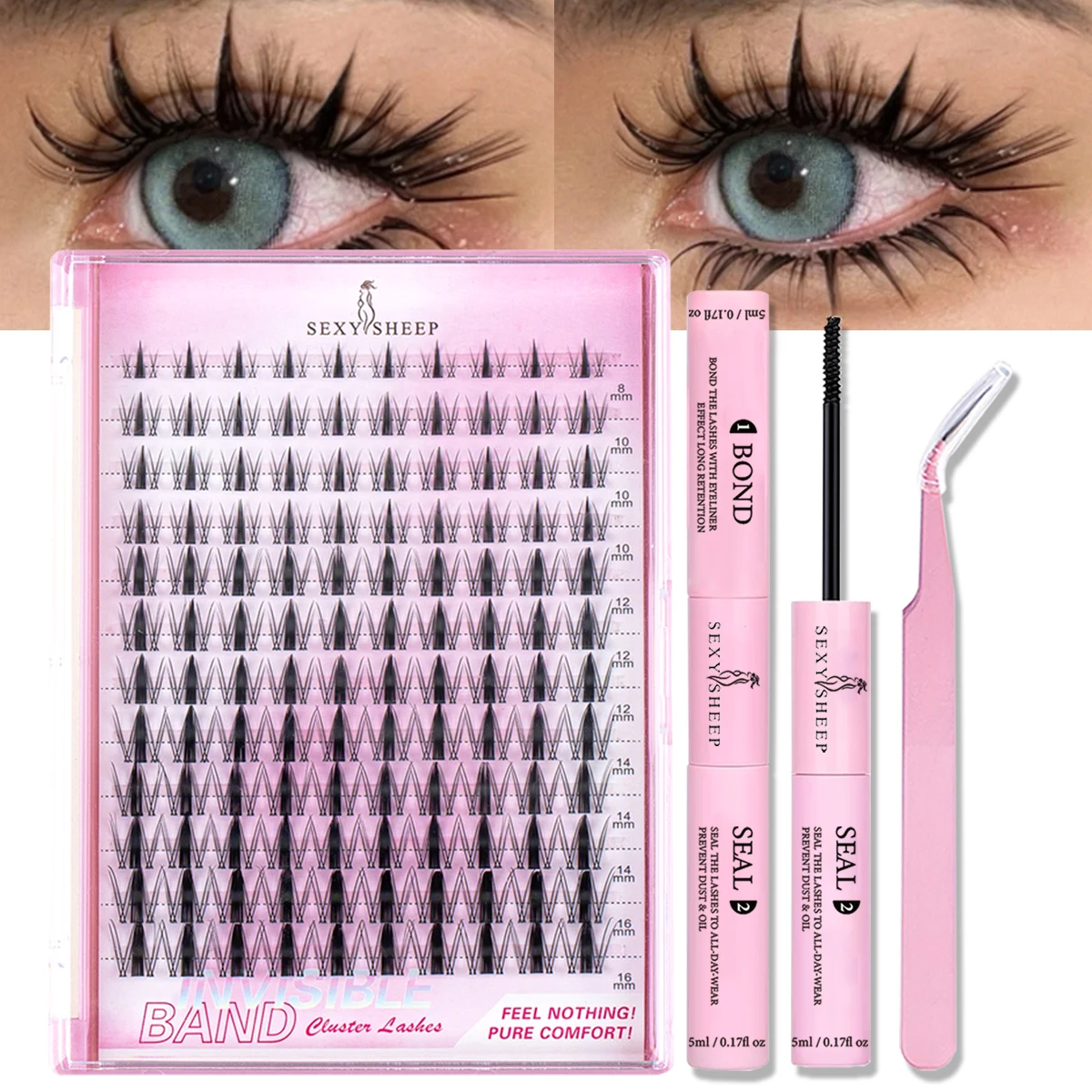 Natürliche selbstpfropfen segmentierte Wimpern Cosplay Manga Wimpern DIY Wimpernverlängerungen mit Wimpernkleber Pinzette Entferner