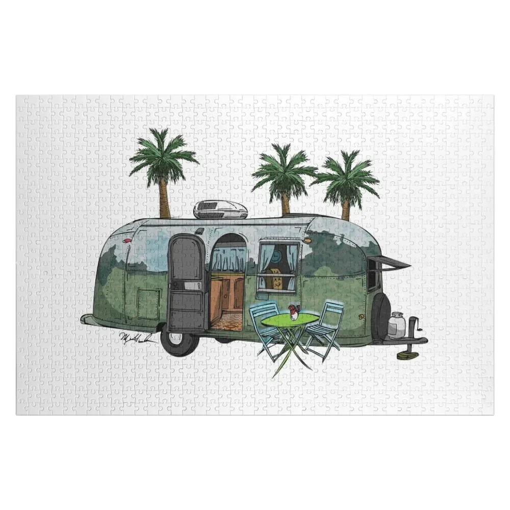 

Airstream with Palm Trees Jigsaw Puzzle Christmas Gifts Customized Gifts For Kids Puzzle