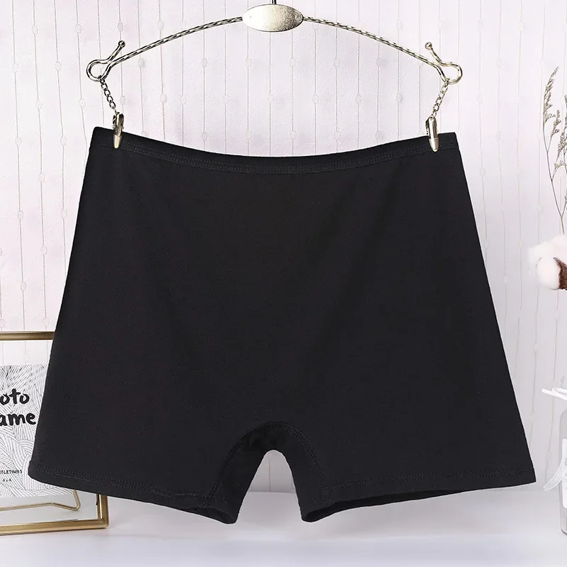 1pcs Cotton Women Panties Lady Plus Size Boxer Underwear High Waist Briefs Solid Color Female Lingerie Shorts Safety Panty