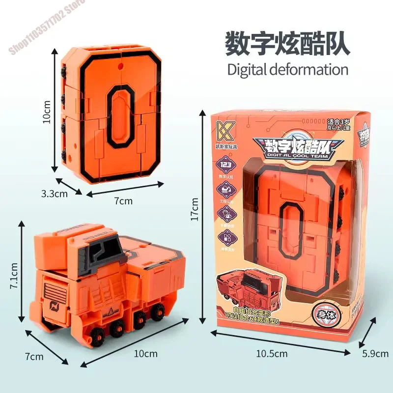 Large children's digital toy deformation robot number 0-9 can be assembled into a set of puzzle boy toys