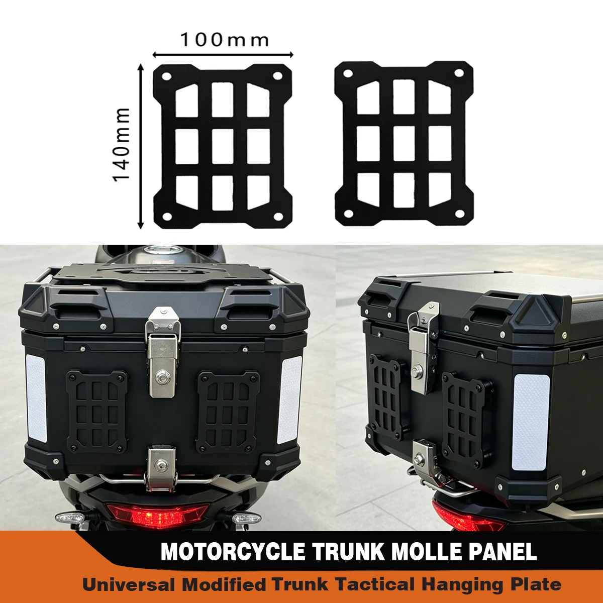 

2PCS Motorcycle Molle Panel For Trunk Storage Aluminum alloy Waterproof Tactical Universal Side Box Organizer Modular Storage