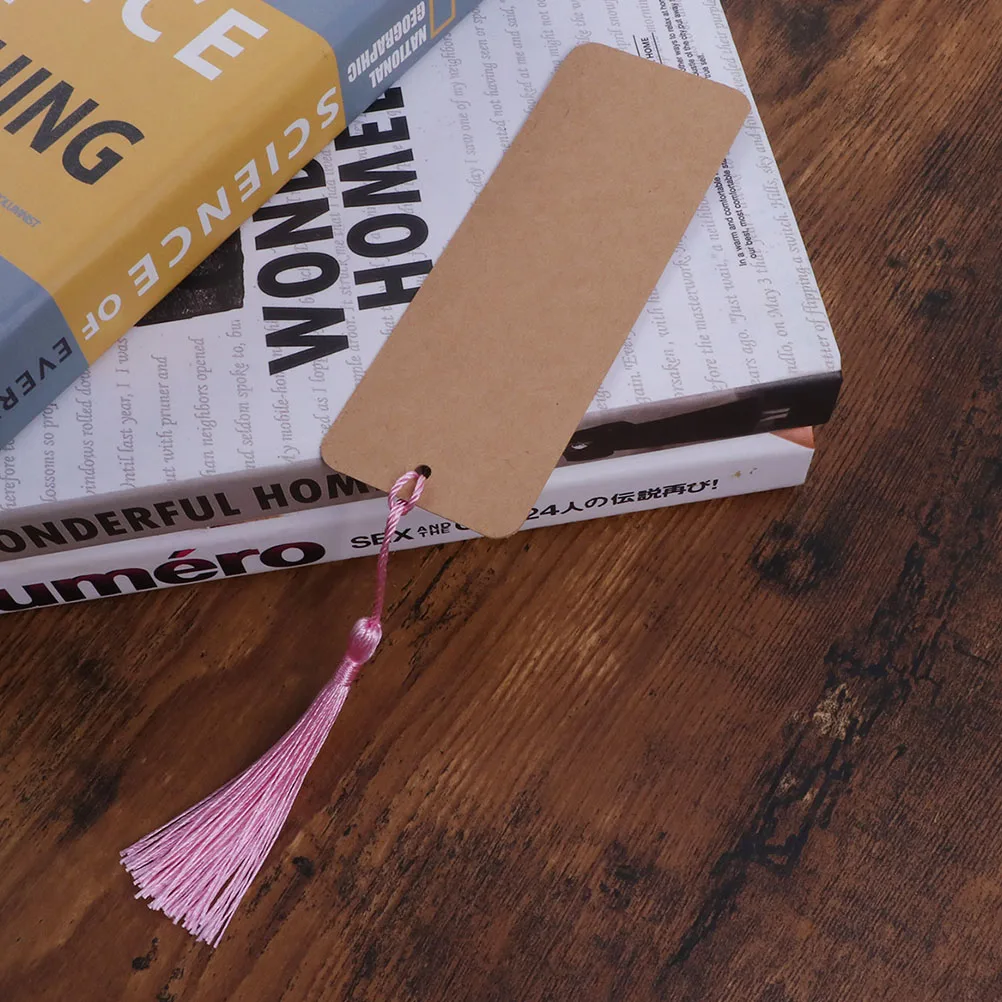 

30pcs Blank Bookmarks Unpainted DIY Paper Blank Bookmarks Craft Labels Hole for Readers Students Writers Brown Blanks