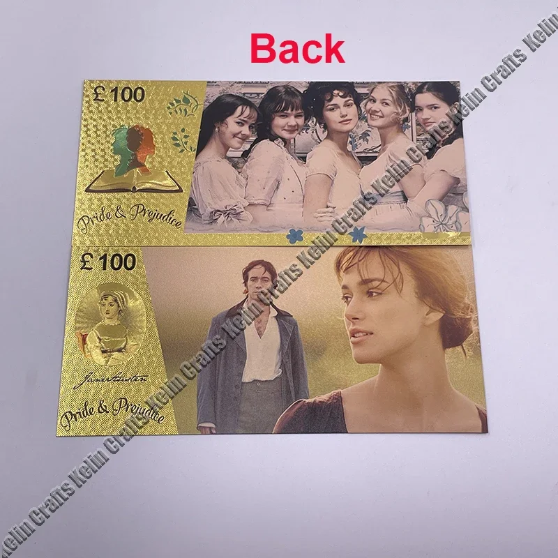 Newest Design Pride and Prejudice Gold Banknote  Gift Card for Collection