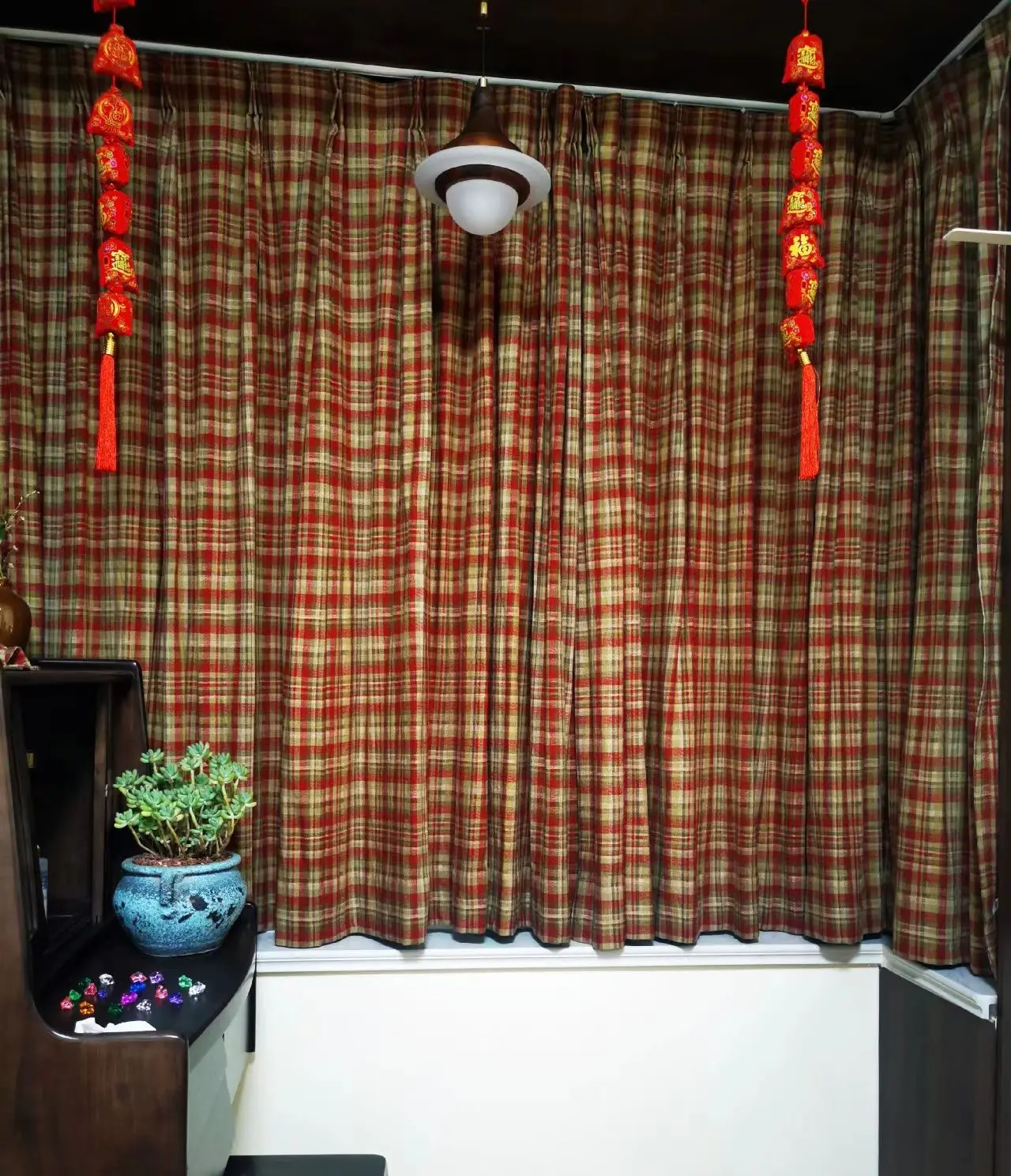 ستائر كلاسيكية منقوشة خفيفة قابلة للتركيب، 100% قطن كتان، شبكة بريطانية، غرفة المعيشة، ستارة غرفة النوم، ستائر النوافذ الرعوية