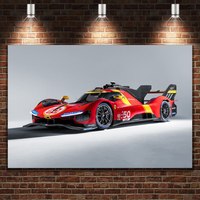 Ferrari P Le Mans Supercar K Wall Art Poster Thick Canvas Print for Home Decor
