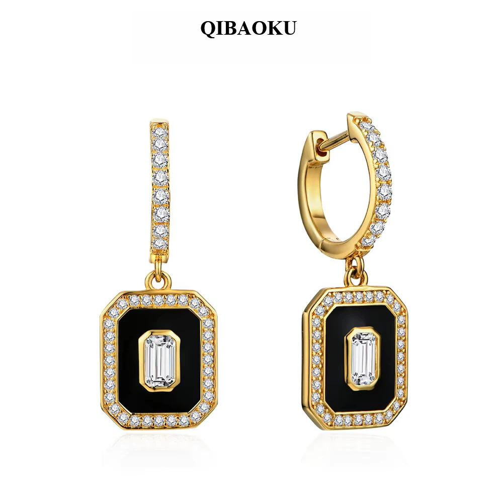 QIBAOKU D Color Luxurly Moissanites Earrings for Women Solid 18k 14k 10k Gold Hool Stud Earring Anniversary Fine Jewelry 2026