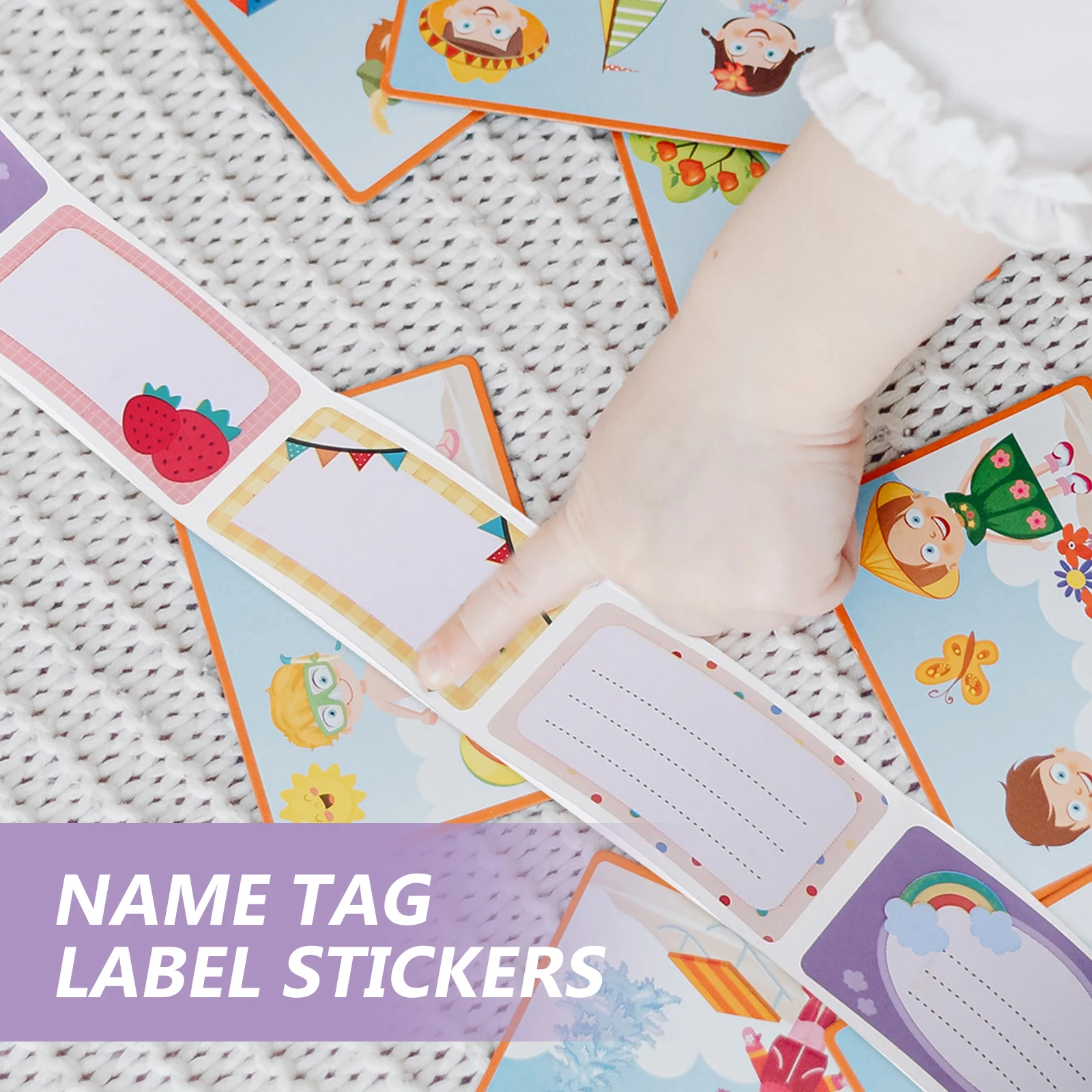 

2 Rolls Colorful Name Stickers For Unisex Preschool Supplies Adhesive Daycare Bottle Tags Clothing Markers Storage Bin Labels