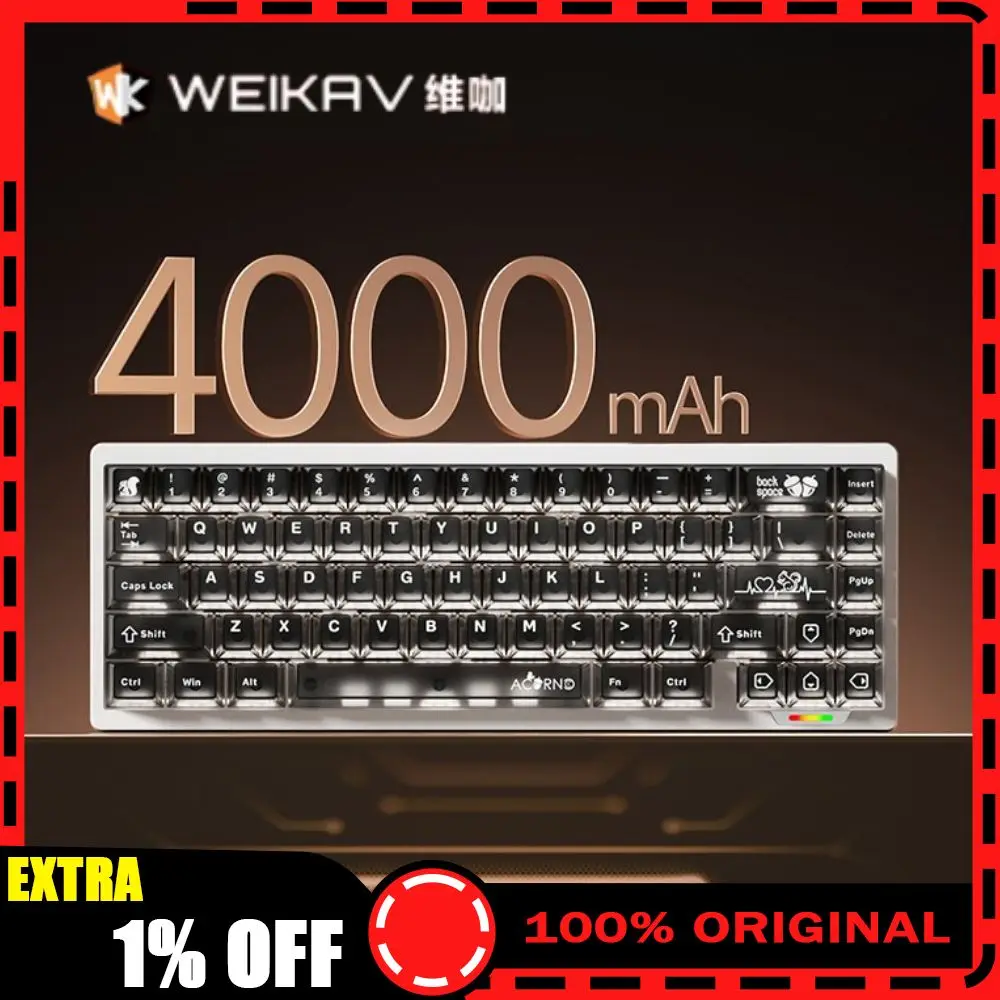 

Weikav Lucky65 V3 Wireless Aluminum Mechanical Keyboard Kit 3 Mode Wired 60% Bluetooth 2.4G RGB Hotswap PC Gaming Keyboard Gift