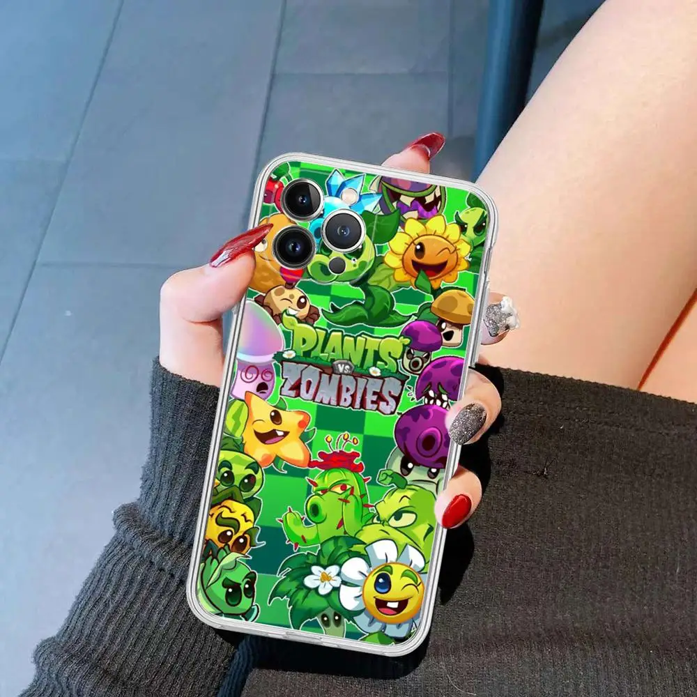 P-rośliny Vs Z-zombie silikonowe etui na telefon do iphone 15 14 13 12 11 Pro Mini XS MAX 8 7 6 Plus X XS XR etui