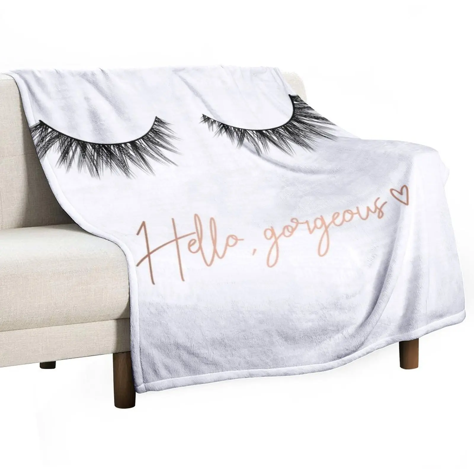 

Eyelashes Hello gorgeous Throw Blanket funny gift for winter Blankets