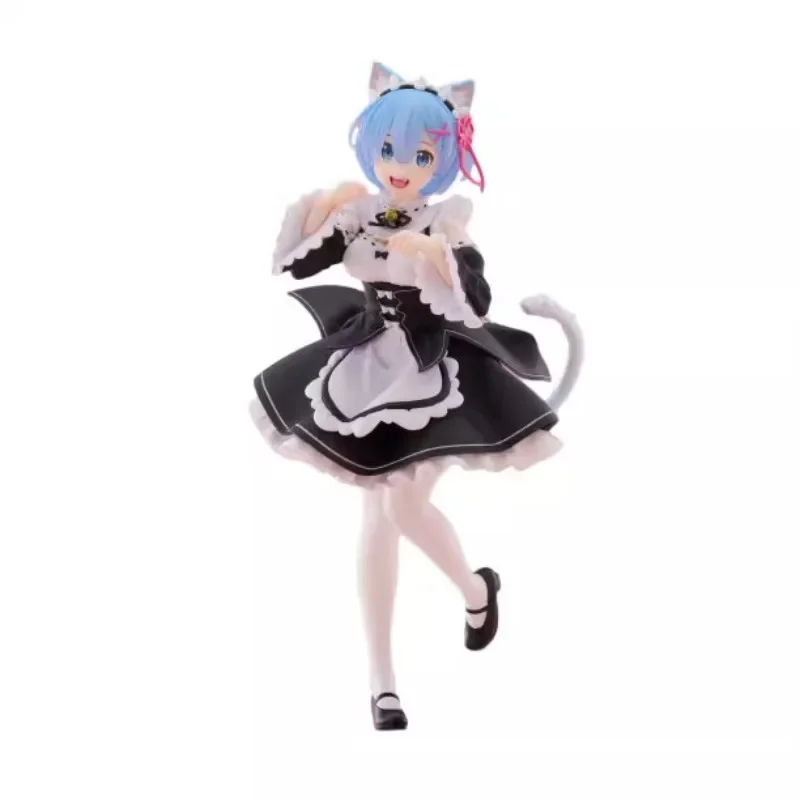 Taito Re:Zero REM Cat Ear Maid 100% Original genuine 18cm PVC Action Figure Anime Figure Model Toys Figure Collection Doll Gift