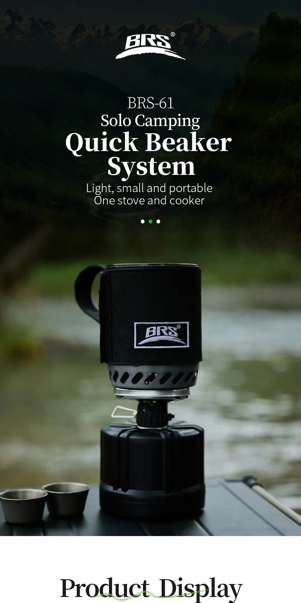 BRS-61 Camping Integrated Heat Collecting Pot Burner Ultralight Portable Hiking Furnace Outdoor Cooking Backpacking Stove System