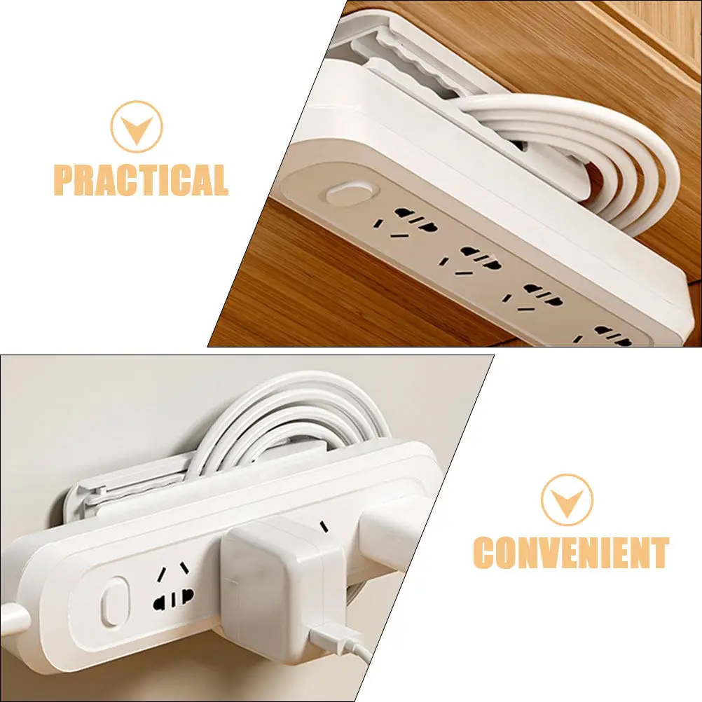 Wall Mounted Power Strip Holder Self Adhesive Socket Retainer Rack for Socket Router Fixing Nail Free Design Home Office Kitchen
