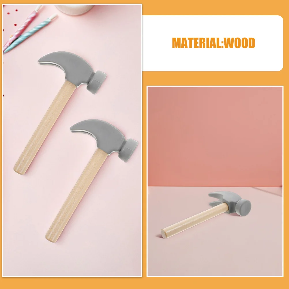 5 قطع الأطفال التعليمية مطرقة خشبية التظاهر اللعب قصف مطرقة للأطفال الصغار أداة خشبية لعب الأدوار