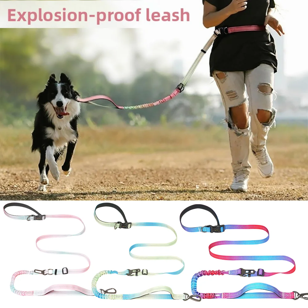 

Premium Pet Dog Explosion-Proof Leash Pet Leash Waist Crossbody Hands Free Dog Leash Belt Leash