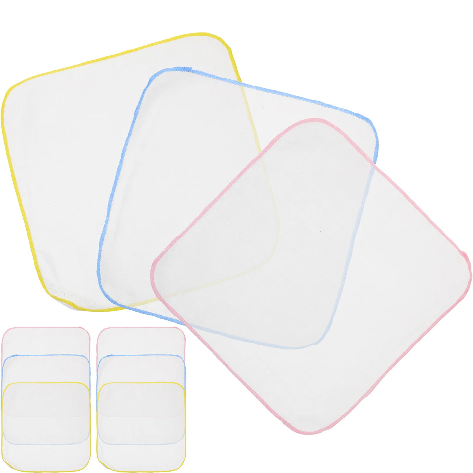 

9pcs 25X25Cm Cotton Baby Burp Towel Water Absorption Square Kerchief Saliva Wiper For Drooling Toddlers Soft Durable Towel For