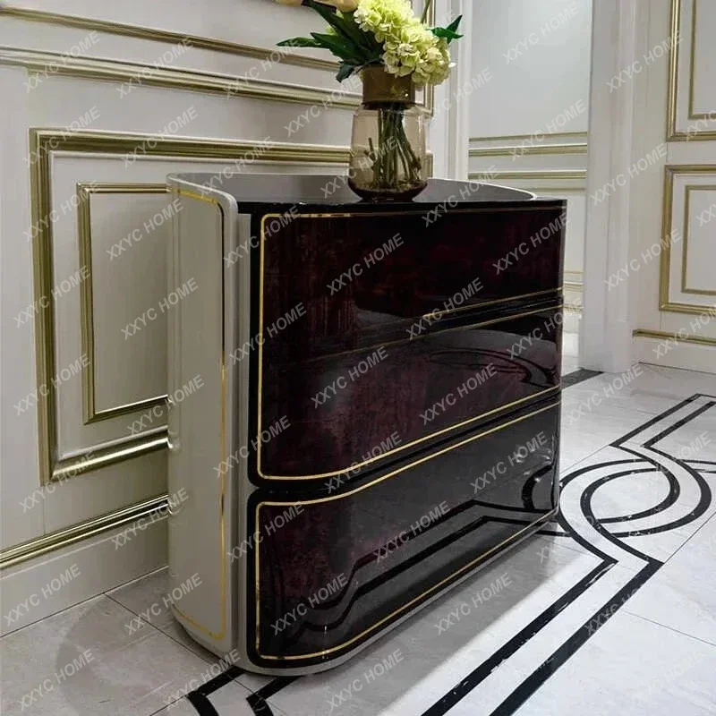 VH light luxury solid wood porch cabinet high-end side cabinet storage