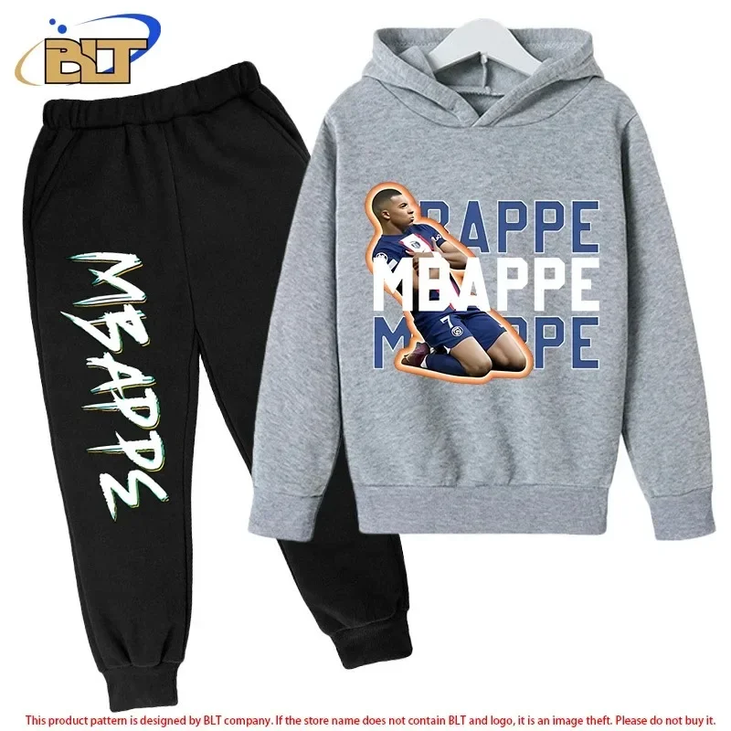 Children's Clothing Children's Hoodie Set Plus Sweatshirt Pants 2-piece Set for Boys and Girls Mbappe Printed Set