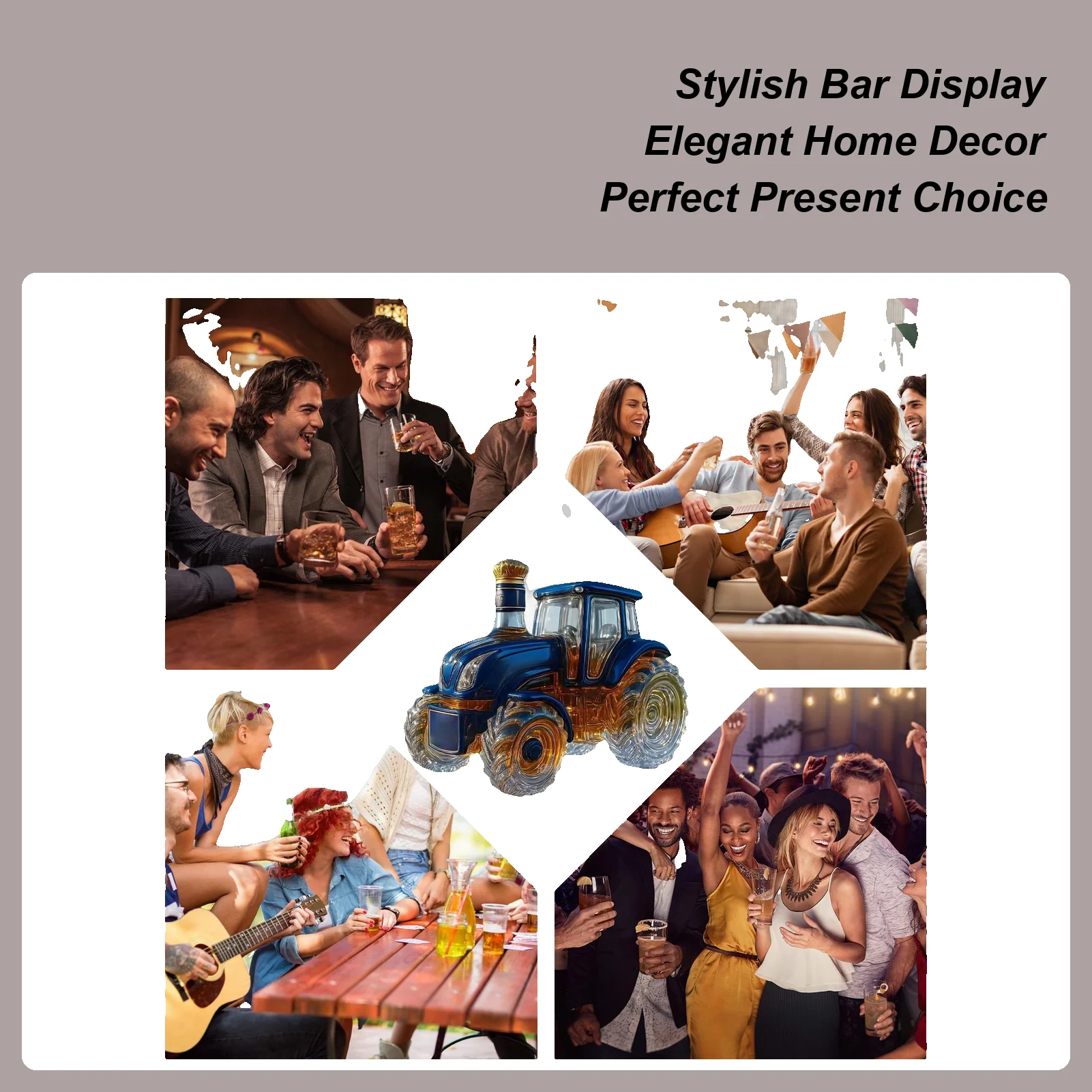 

Whiskey Decanter Glass Tractor Empty Decorative Glass Decanter Whiskey Bottle For Wine Bourbon Brandy Vodka Home Decor Bar